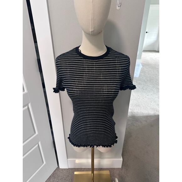 New Zara Smocked Ruffle Top Size Small - Picture 1 of 4